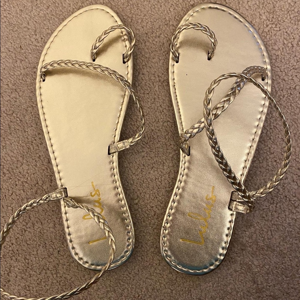 Lulus gold strappy sandals! Size 8.5 Womens. So cute!